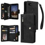 For Google Pixel 3A Rivet Buckle 9 Cards Three Fold Leather Phone Case(Black)