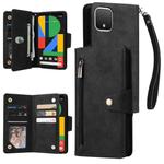 For Google Pixel 4 Rivet Buckle 9 Cards Three Fold Leather Phone Case(Black)