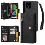For Google Pixel 4 XL Rivet Buckle 9 Cards Three Fold Leather Phone Case(Black)