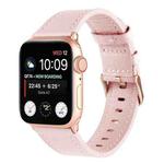 Small Waist Genuine Leather Watch Band For Apple Watch Series 8&7 41mm / SE 2&6&SE&5&4 40mm / 3&2&1 38mm(Pink)