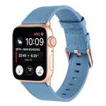 Small Waist Genuine Leather Watch Band For Apple Watch Series 8&7 41mm / SE 2&6&SE&5&4 40mm / 3&2&1 38mm(Lake Blue)