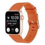 Small Waist Genuine Leather Watch Band For Apple Watch Series 8&7 41mm / SE 2&6&SE&5&4 40mm / 3&2&1 38mm(Orange)