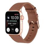 Small Waist Genuine Leather Watch Band For Apple Watch Series 8&7 41mm / SE 2&6&SE&5&4 40mm / 3&2&1 38mm(Coffee)