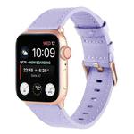 Small Waist Genuine Leather Watch Band For Apple Watch Ultra 49mm / Series 8&7 45mm / SE 2&6&SE&5&4 44mm / 3&2&1 42mm(Purple)