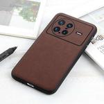 For vivo X Note Accurate Hole Lambskin Texture Genuine Leather Phone Case(Brown)