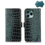 For Honor 60 SE Crocodile Top Layer Cowhide Leather Phone Case(Green)