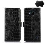 For Nokia C20 Plus Crocodile Top Layer Cowhide Leather Phone Case(Black)