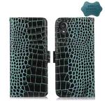 For Kyocera Digno BX2 Crocodile Top Layer Cowhide Leather Phone Case(Green)