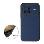 For vivo X Note Accurate Hole Carbon Fiber Texture PU Phone Case(Blue)