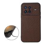 For vivo X Note Accurate Hole Carbon Fiber Texture PU Phone Case(Brown)