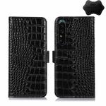 For Sony Xperia 1 IV Crocodile Top Layer Cowhide Leather Phone Case(Black)
