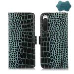 For Sony Xperia 10 IV Crocodile Top Layer Cowhide Leather Phone Case(Green)
