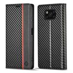 For Xiaomi Poco X3 NFC / Poco X3 Pro LC.IMEEKE Carbon Fiber Texture Flip Leather Phone Case(Vertical Black)