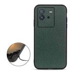 For vivo iQOO Neo6 Accurate Hole Litchi Texture Genuine Leather Phone Case(Green)