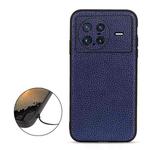 For vivo X Note Accurate Hole Litchi Texture Genuine Leather Phone Case(Blue)