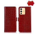 For vivo S12 5G / V23 Crocodile Top Layer Cowhide Leather Phone Case(Red)
