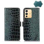 For vivo S12 5G / V23 Crocodile Top Layer Cowhide Leather Phone Case(Green)