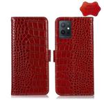 For vivo Y75 5G Global/T1 5G Global/Y55 5G Global/Y33S 5G Global/IQOO U5 Crocodile Top Layer Cowhide Leather Phone Case(Red)