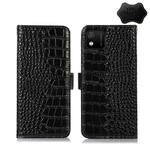 For Wiko Y52 Crocodile Top Layer Cowhide Leather Phone Case(Black)