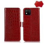 For Wiko Y52 Crocodile Top Layer Cowhide Leather Phone Case(Red)