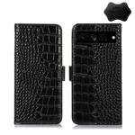 For Google Pixel 7 Pro 5G Crocodile Top Layer Cowhide Leather Phone Case(Black)