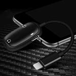 XWT4-1 3 in 1 2.1A 8 Pin Male to Dual 8 Pin + 3.5mm Female Earphone Audio Adapter, Support IOS 10 and Above System(Black)