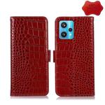 For OPPO Realme 9 Pro+ Crocodile Top Layer Cowhide Leather Phone Case(Red)