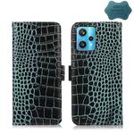 For OPPO Realme 9 Pro+ Crocodile Top Layer Cowhide Leather Phone Case(Green)