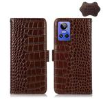 For OPPO Realme GT Neo3 Crocodile Top Layer Cowhide Leather Phone Case(Brown)
