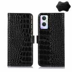 For OPPO A96 5G CN Version / Reno7 Z 5G Crocodile Top Layer Cowhide Leather Phone Case(Black)