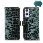 For OPPO A96 5G CN Version / Reno7 Z 5G Crocodile Top Layer Cowhide Leather Phone Case(Green)
