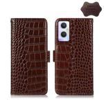 For OPPO A96 5G CN Version / Reno7 Z 5G Crocodile Top Layer Cowhide Leather Phone Case(Brown)