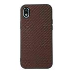 For Sony Xperia Ace III Carbon Fiber Skin PU + PC + TPU Shockprof Protective Phone Case(Brown)