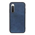 For Sony Xperia 10 IV Two-color Cowhide Texture PU Shockproof Phone Case(Blue)