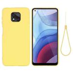 For Motorola Moto G Power (2021) Pure Color Liquid Silicone Shockproof Phone Case(Yellow)