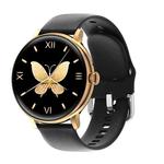 Q71 Pro 1.28 inch TFT Screen Silicone Strap Smart Watch, Support Bluetooth Call / Menstrual Cycle Reminder(Black Gold)