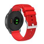 20mm Pockmarked Silver Buckle Silicone Watch Band for Huawei Watch / Samsung Galaxy Watch(Red)