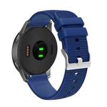 22mm Pockmarked Silver Buckle Silicone Watch Band for Huawei Watch / Samsung Galaxy Watch(Navy Blue)