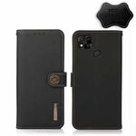 For Xiaomi Redmi 10A KHAZNEH Custer Genuine Leather RFID Phone Case(Black)