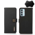 For Samsung Galaxy F23 / M23 KHAZNEH Custer Genuine Leather RFID Phone Case(Black)