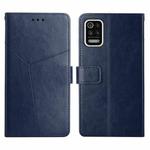 For LG K42 Y Stitching Horizontal Flip Leather Phone Case(Blue)