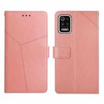 For LG K42 Y Stitching Horizontal Flip Leather Phone Case(Rose Gold)