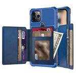 For iPhone 11 10-Card Wallet Bag PU Back Phone Case (Blue)