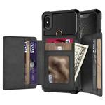 10-Card Wallet Bag PU Back Phone Case For iPhone XR(Black)
