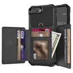 10-Card Wallet Bag PU Back Phone Case For iPhone SE 2022 / SE 2020 / 7 / 8 / 6(Black)