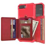 For iPhone SE 2022 / SE 2020 / 8 / 7 / 6 10-Card Wallet Bag PU Back Phone Case(Red)