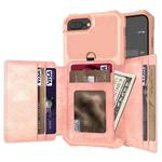10-Card Wallet Bag PU Back Phone Case For iPhone 7 Plus / 8 Plus / 6 Plus(Rose Gold)