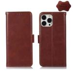 For iPhone 12 Pro Max Crazy Horse Top Layer Cowhide Leather Phone Case(Brown)