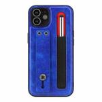 For iPhone 11 Sliding Invisible Holder Phone Case with Touch Screen Pen (Royal Blue)
