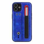 Sliding Invisible Holder Phone Case with Touch Screen Pen For iPhone 12(Royal Blue)